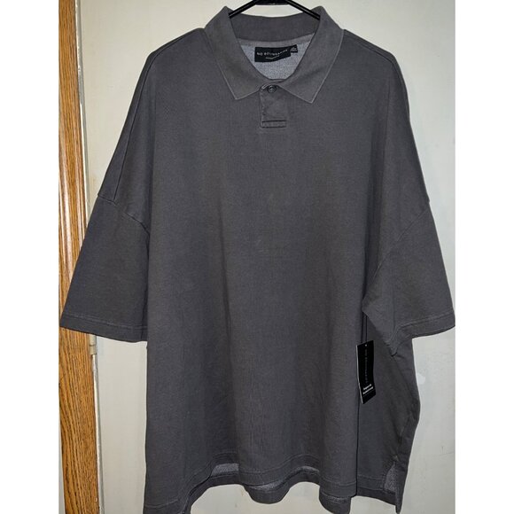No Boundaries Oversized Fit Polo Shirt XL Gray Men's 100% Cotton - Picture 1 of 2